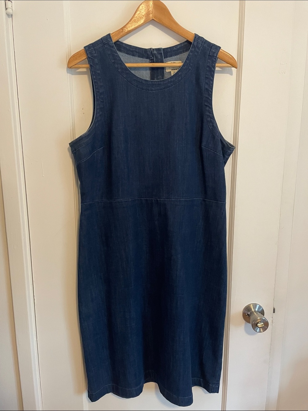 J. Crew Sleeveless Indigo Denim Midi Dress
